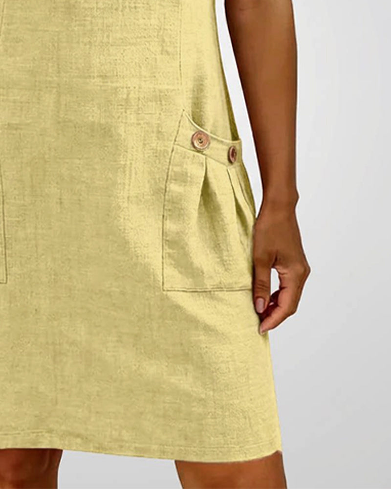 Pippa | Women’s Zip-Neck A-Line Mini Dress with Pockets