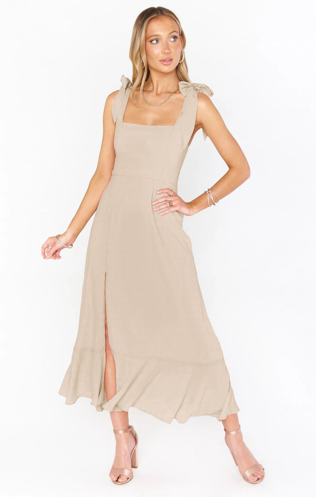 Isabelle Ryan | Ruffled Summer Dress With Lace-Up Detail For Women