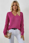 Elodie Laurent | Elegant V-Neck Knit Sweater For Women