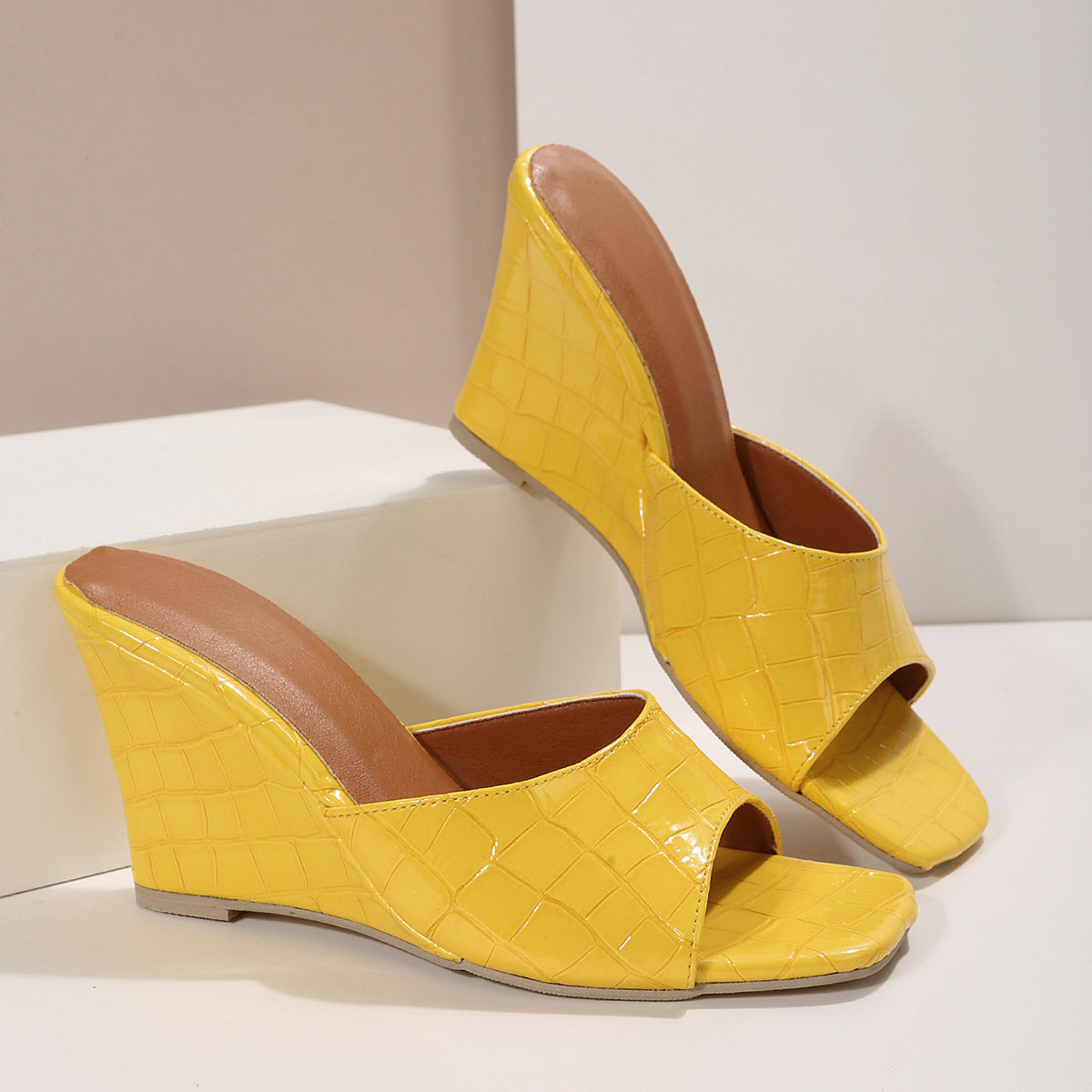 Vivian | Women’s Wedges with Faux Snake Leather Texture