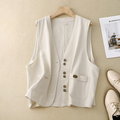 Margo | Women’s Relaxed Vest with Button Detailing