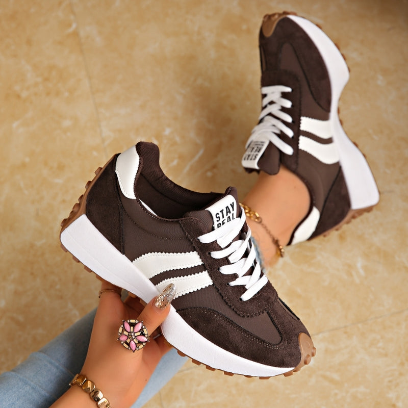 Riley | Women’s Retro Platform Sneakers with Lace-Up