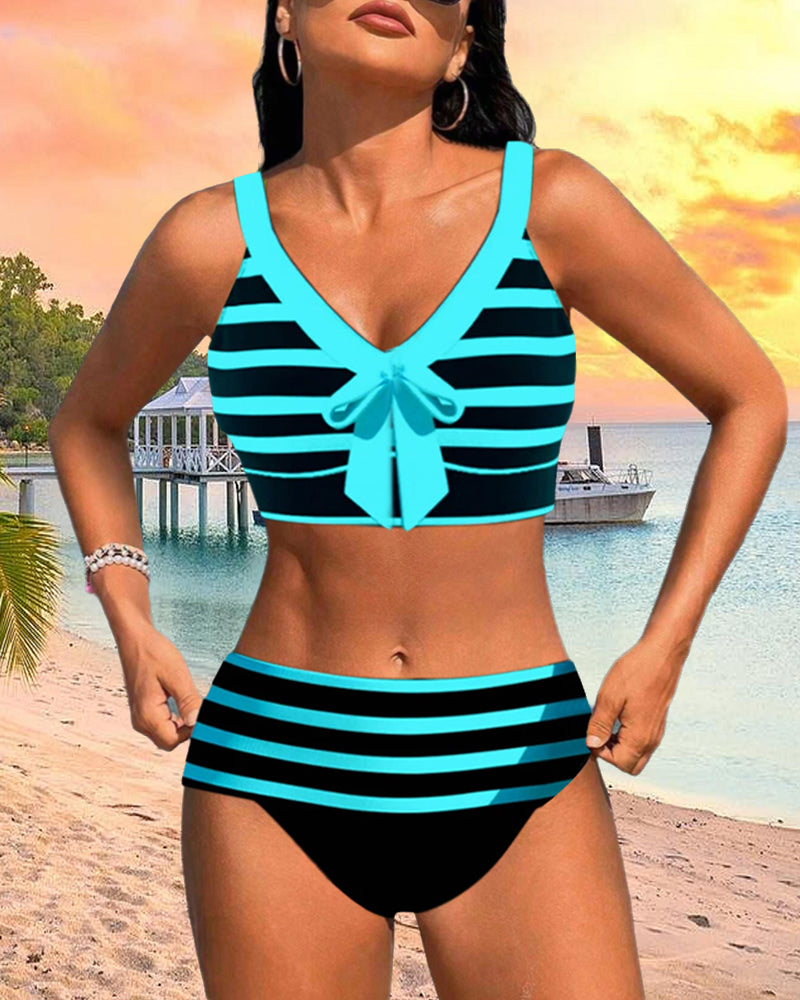 Regina™ | Striped High-Waisted Bikini