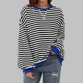Remi | Women’s Oversized Striped Sweatshirt with Crew Neck