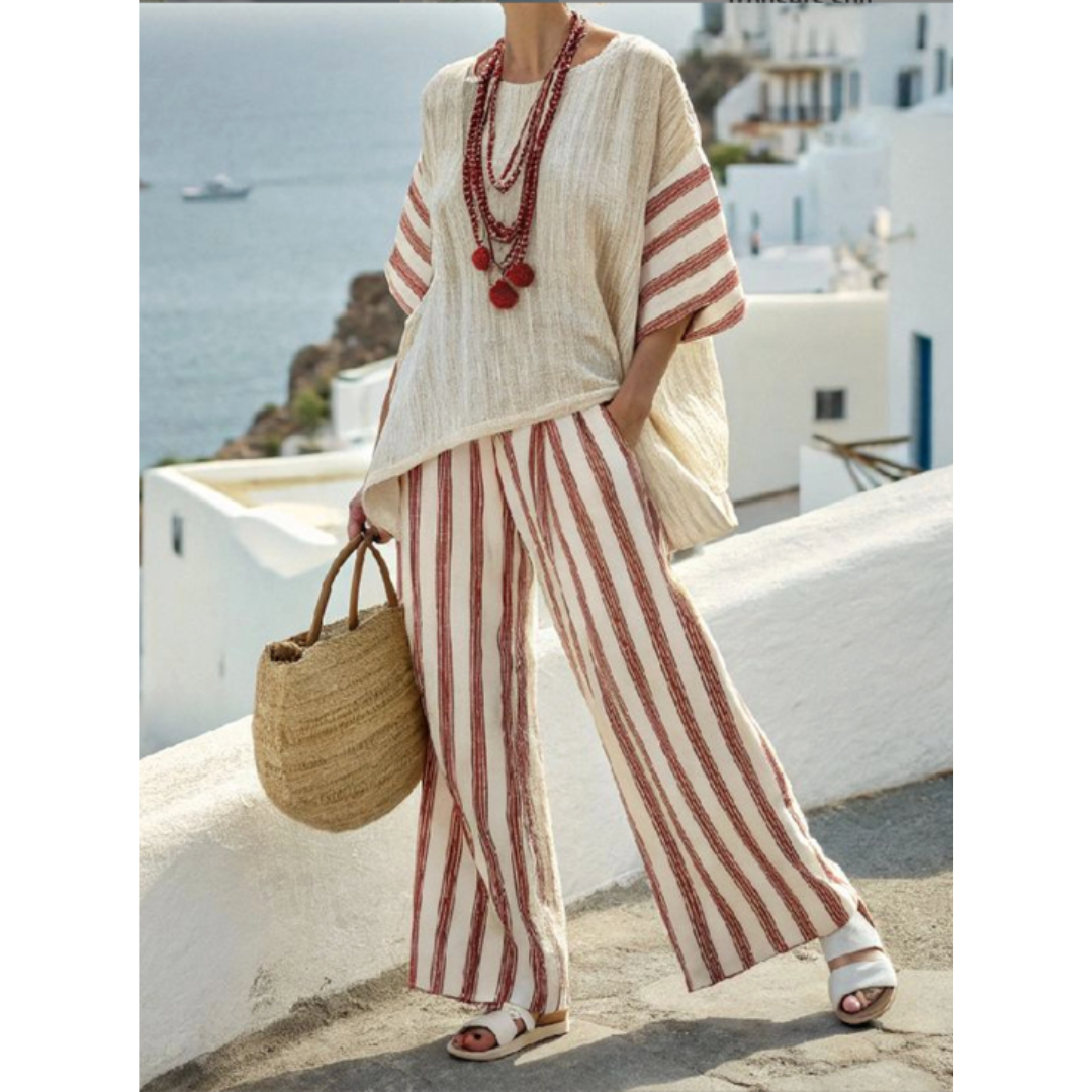 Sutton | Women’s Striped Two Piece Set with Fit
