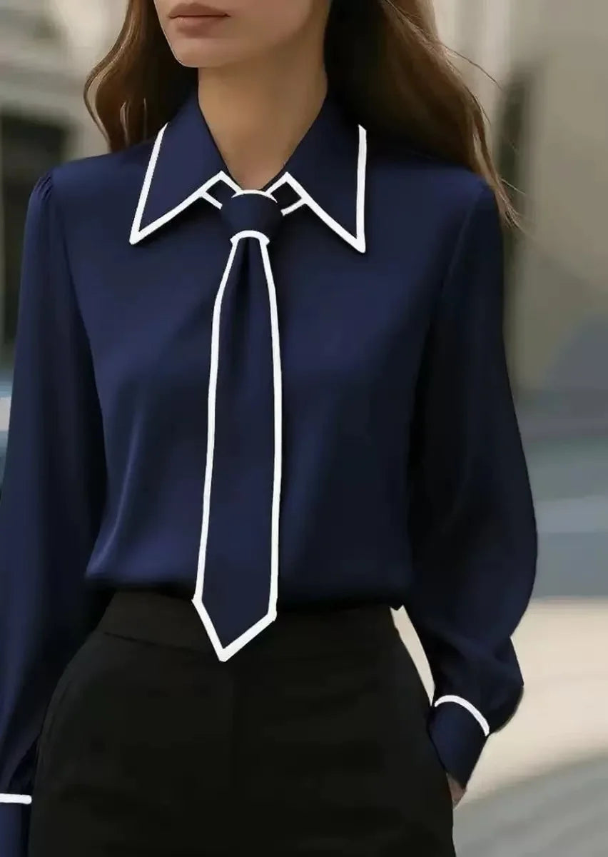 Vivienne | Women’s Long Sleeve Blouse with Tie Neck