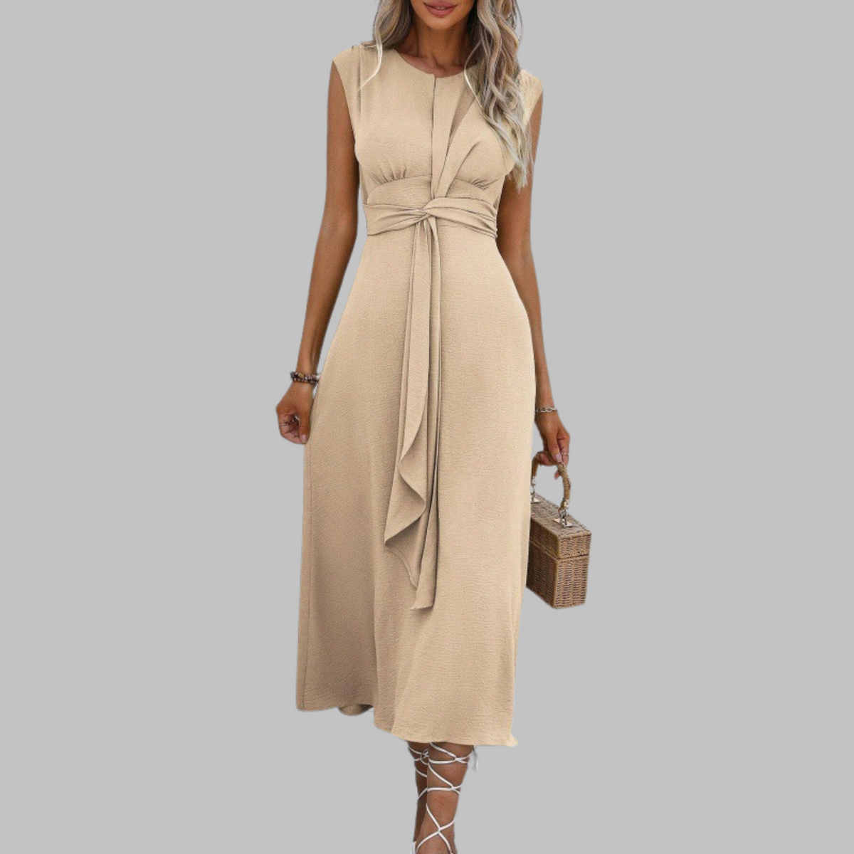 Rees | Women’s Sleeveless Maxi Dress with Round Neck