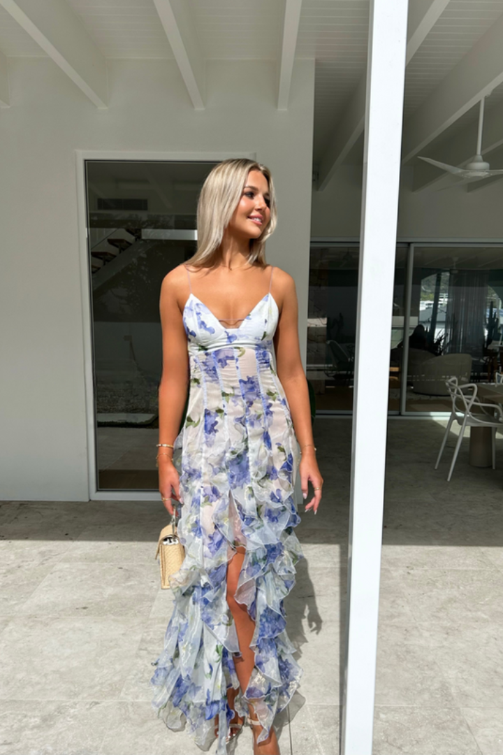 Millie | Women’s Floral Maxi Dress with Ruffles