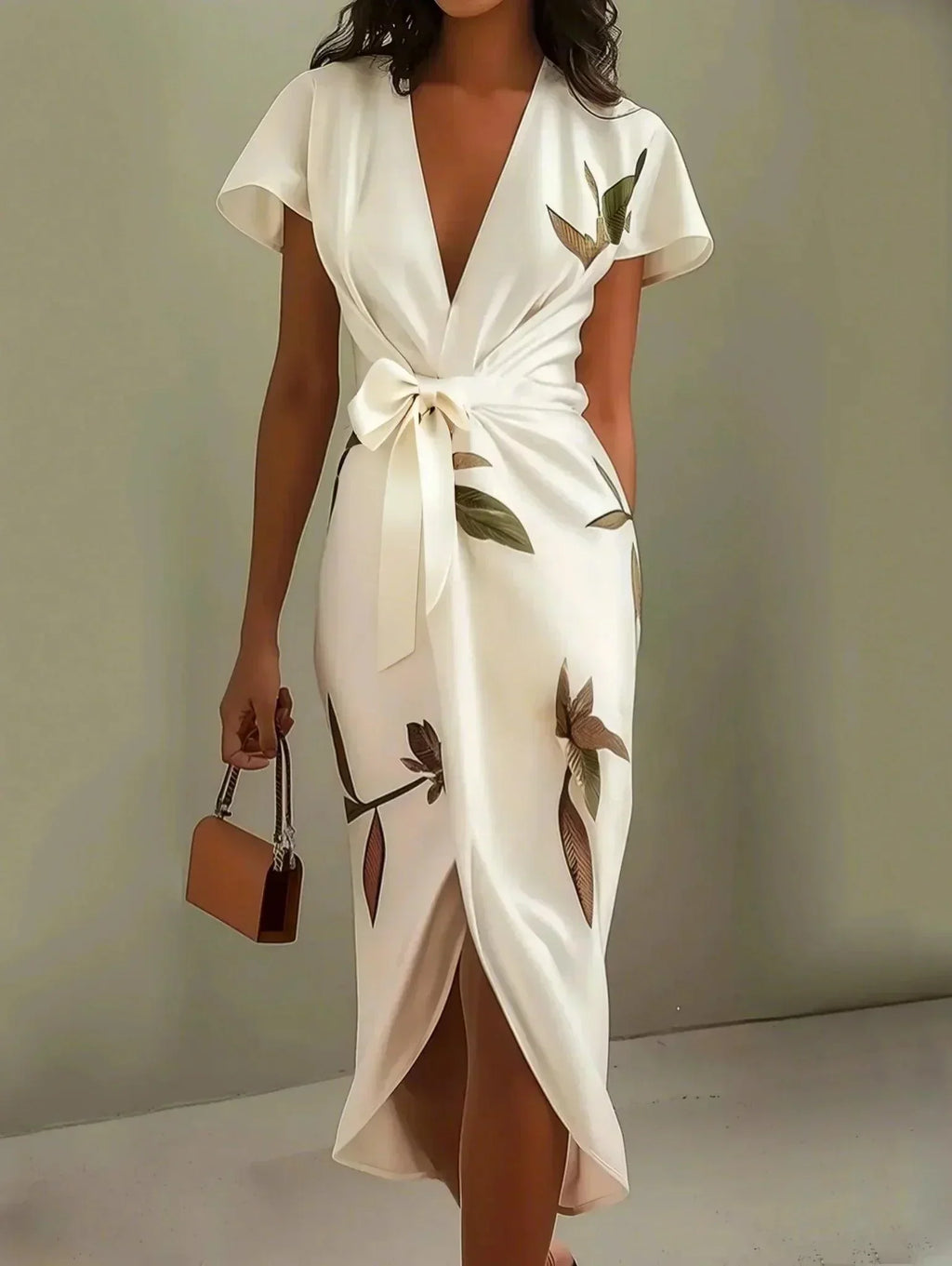 Billie | Women’s Wrap Midi Dress with Waist Tie