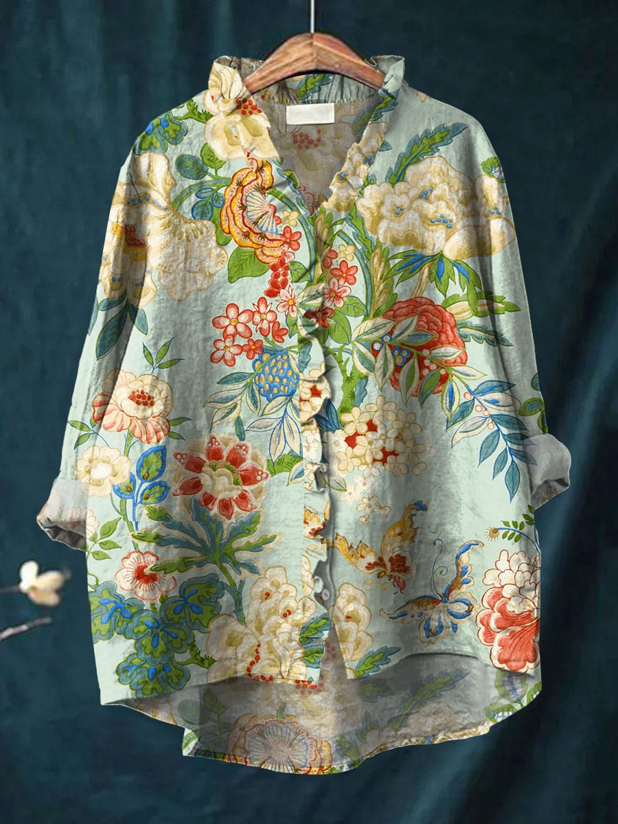 Penelope | Women’s Floral Blouse with Button Front