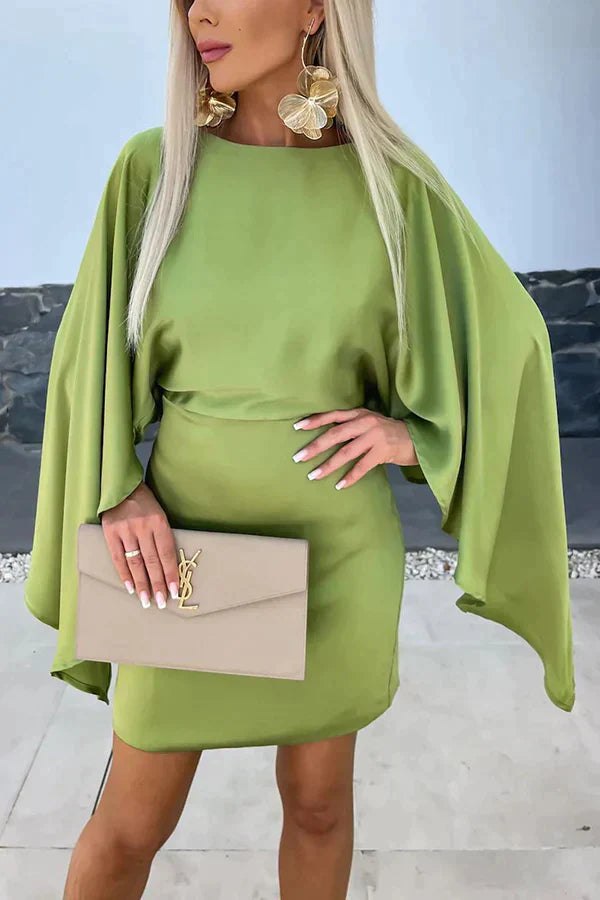 Celeste | Women’s Cape Sleeve Mini Dress with Fit