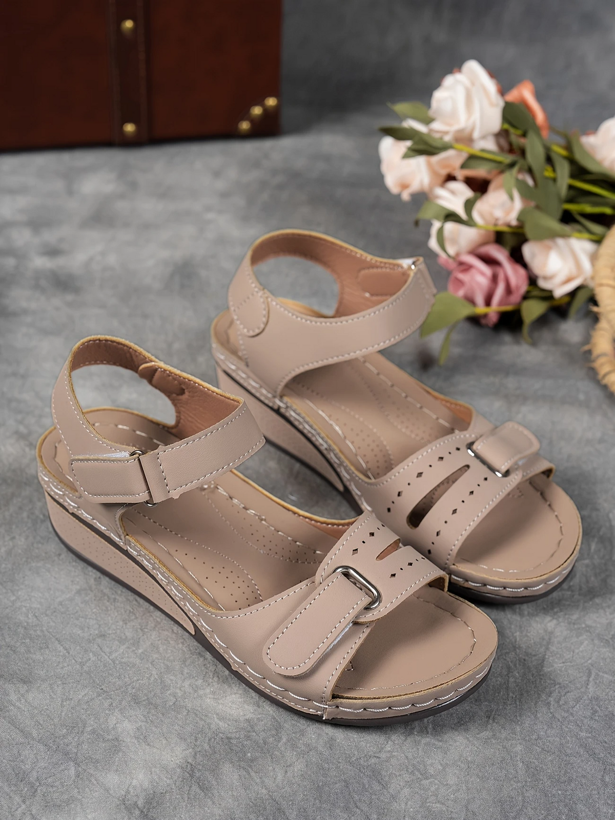 Georgina | Women’s Wedge Platform Sandals with Adjustable Strap