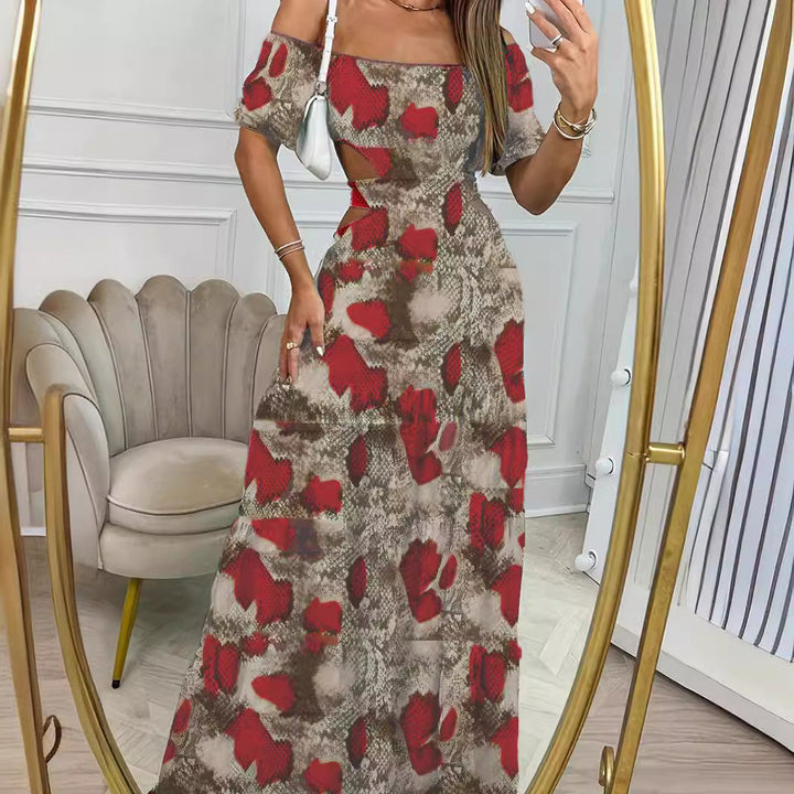 Sienna Clarke | Printed Summer Dress With Cut-Out Waist For Women