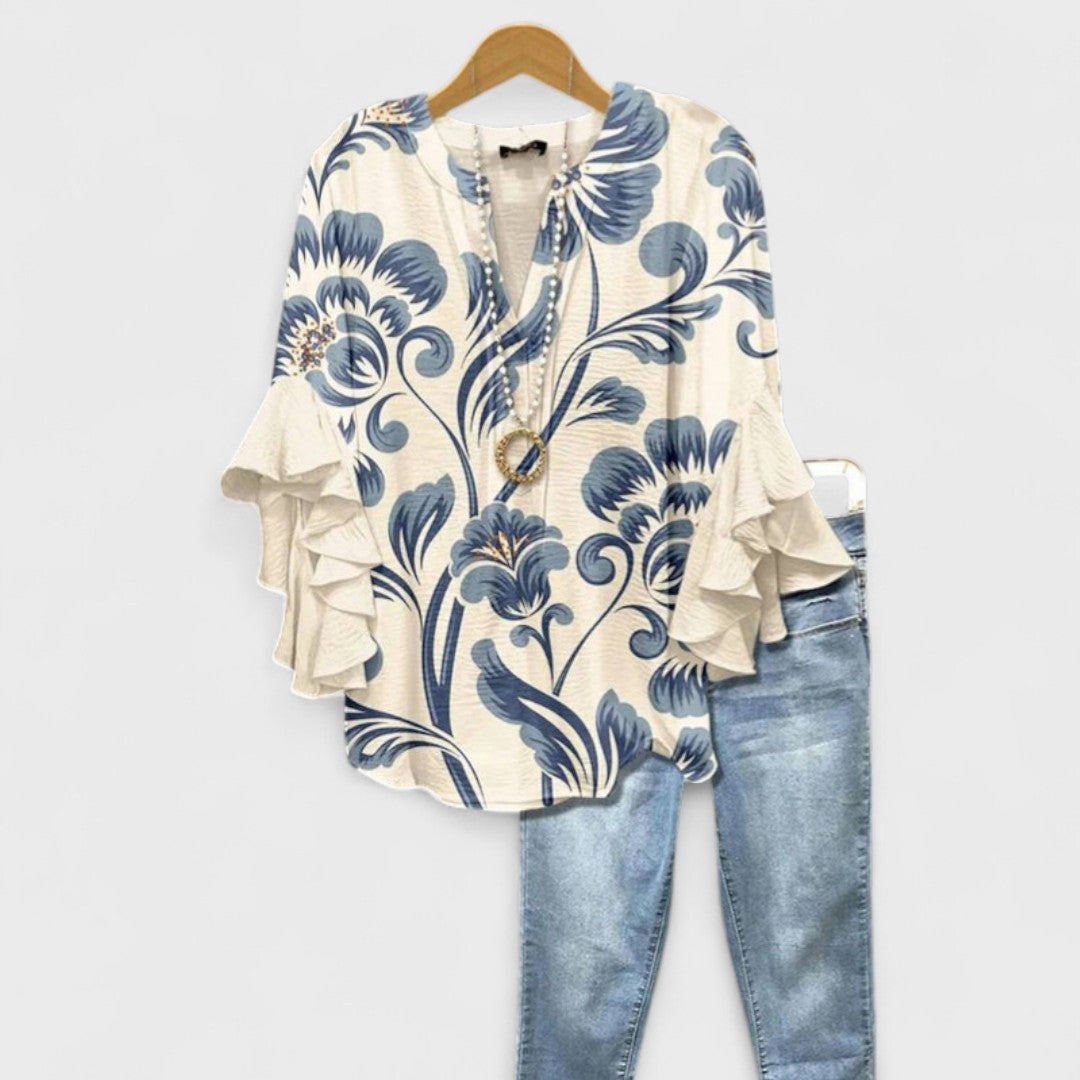 Aisha | Women’s Elegant Blouse with Ruffle Sleeves