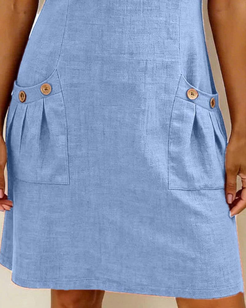 Pippa | Women’s Zip-Neck A-Line Mini Dress with Pockets