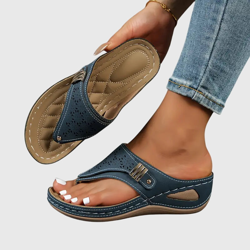 Rylee | Women’s Toe-Post Wedge Sandals with Cutouts
