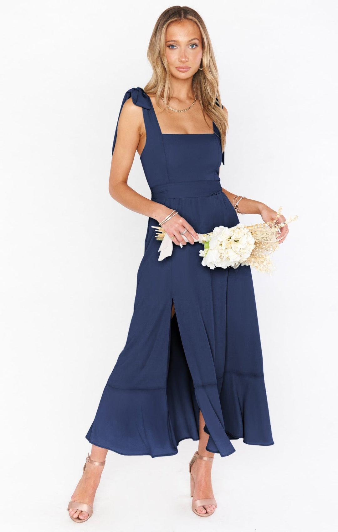 Isabelle Ryan | Ruffled Summer Dress With Lace-Up Detail For Women