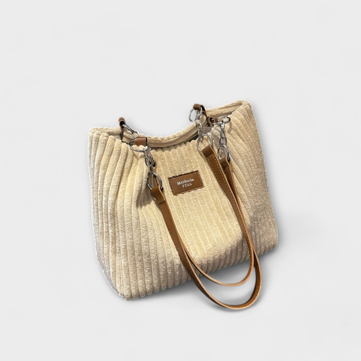 Vivian | Women’s Ribbed Tote Bag with Chain Handles
