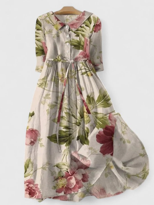 Elanyssah | Women’s Floral Dress with Waist Tie
