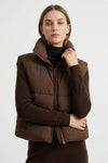 Elena Rossi | Cropped Puffer Vest With Luxe Collar For Women