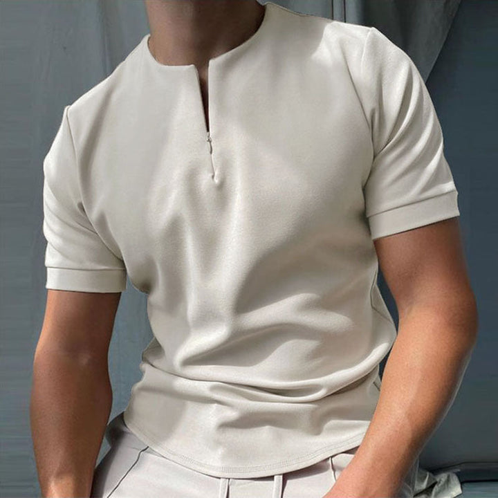 Lachlan Turner | Camo Print Zip Polo Shirt For Men