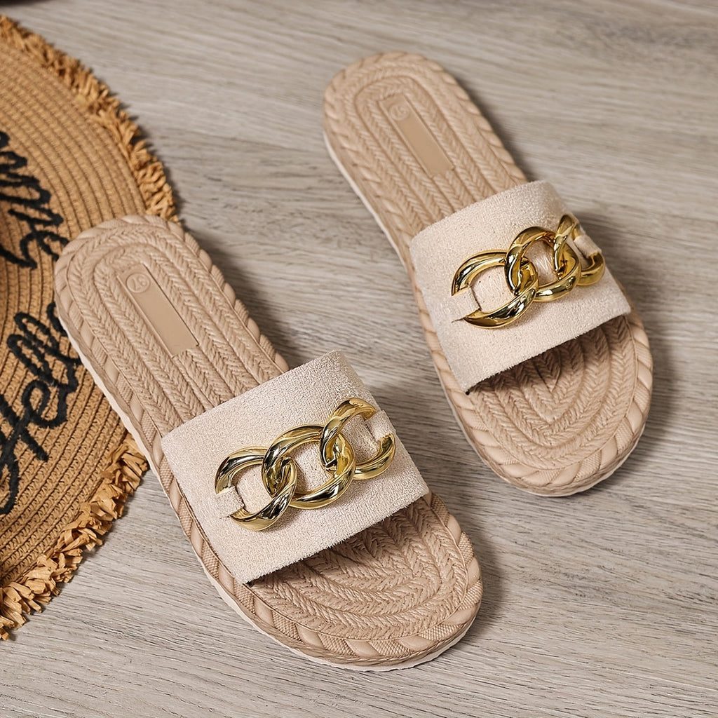 Valencia | Women’s Valencia Sandals with Gold Chain Detail