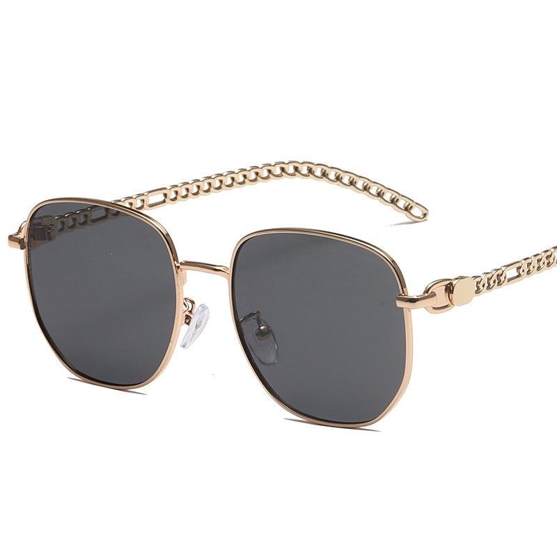 Vespera | Women’s Gold Chain Sunglasses with Detailin