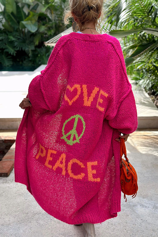 Sunny | Women’s Oversized Knit Cardigan with Graphic Back