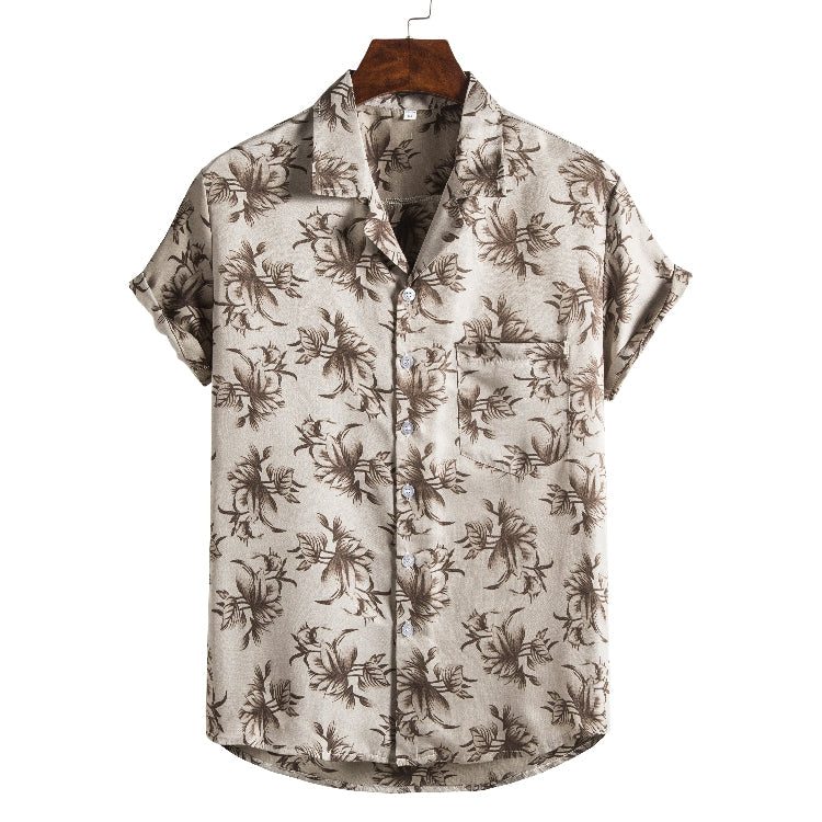 Nathan Harris | Tropical Print Short Sleeve Beach Shirt For Men