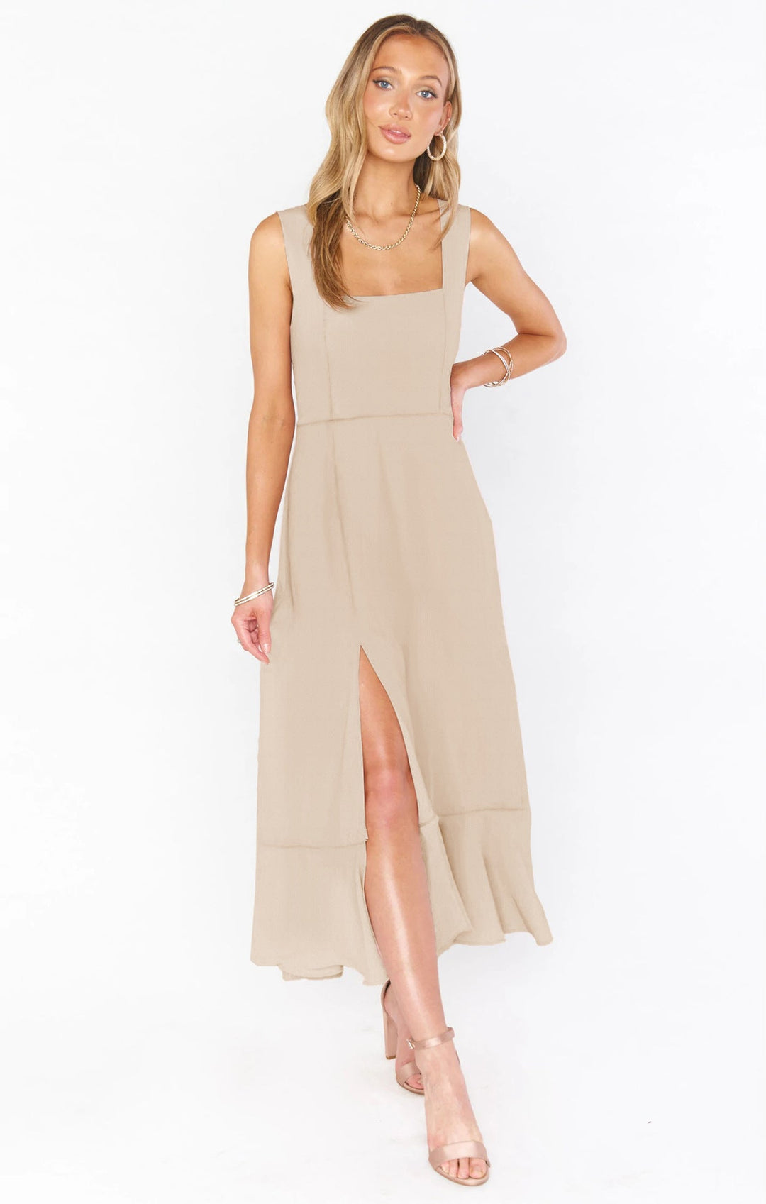 Isabelle Ryan | Ruffled Summer Dress With Lace-Up Detail For Women