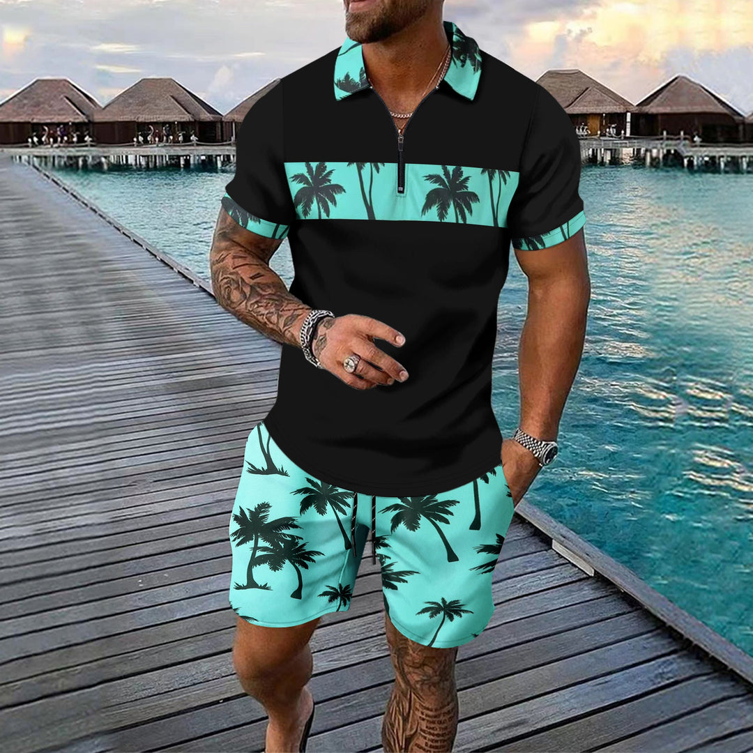 Kai Fairweather | Tropical Print Polo &amp; Shorts Set For Men