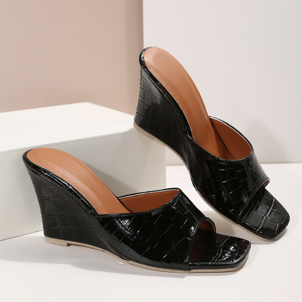 Vivian | Women’s Wedges with Faux Snake Leather Texture