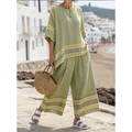Abbey | Women’s Striped Two-Piece Set with Waist-Defining Silhouette