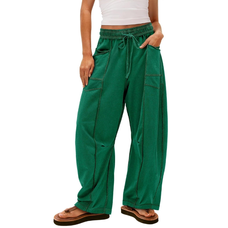 Vera | Women's Wide-Leg Cargo Pants with Drawstring Waist