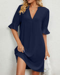 Stella | Women’s V-Neck Flutter Mini Dress with Split