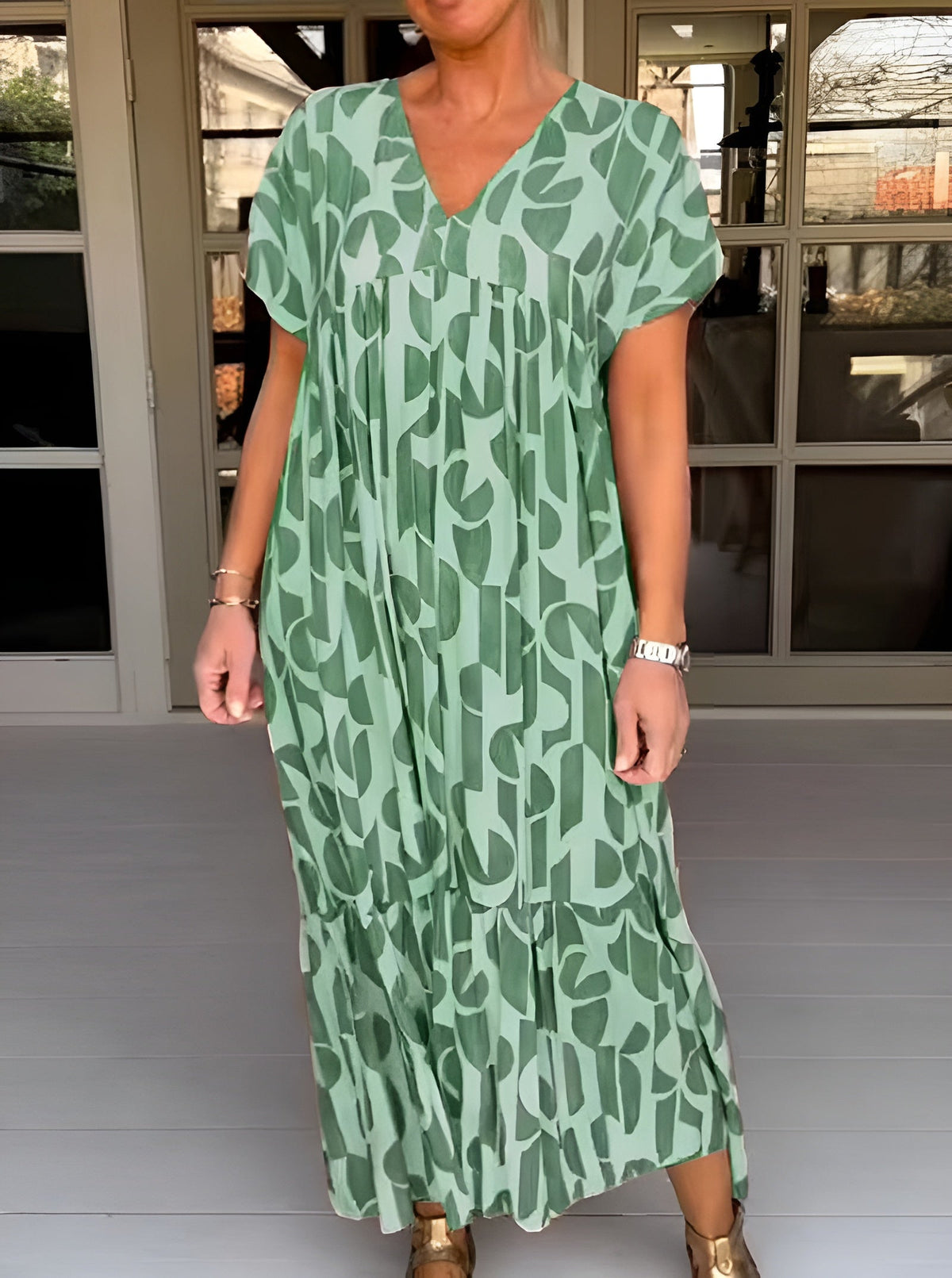 Colette | Women’s Fluid Midi Dress with V-Neck
