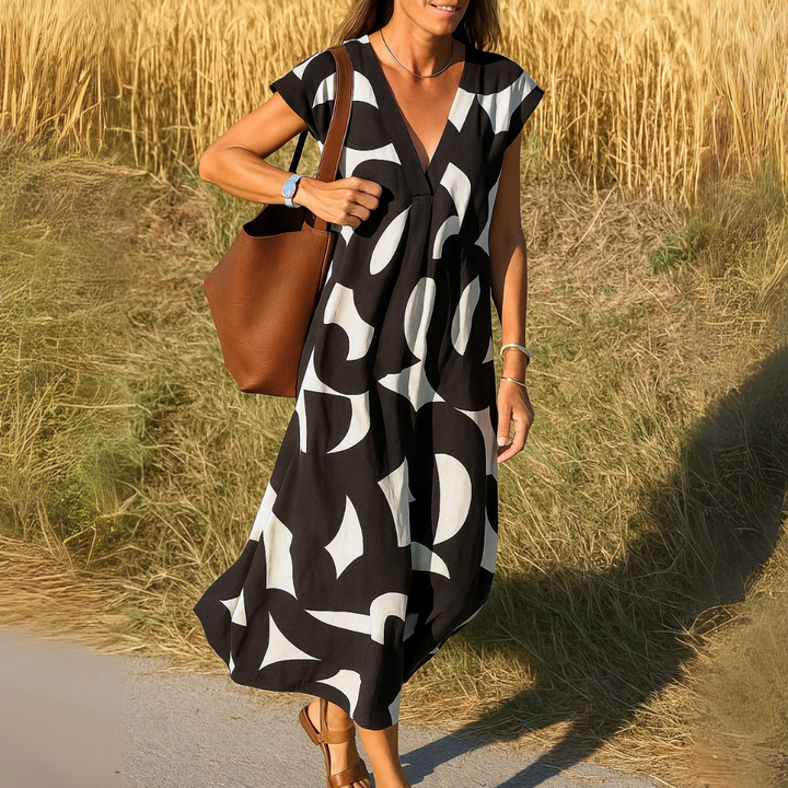 Valérie | Fluid Dress with V-Neck