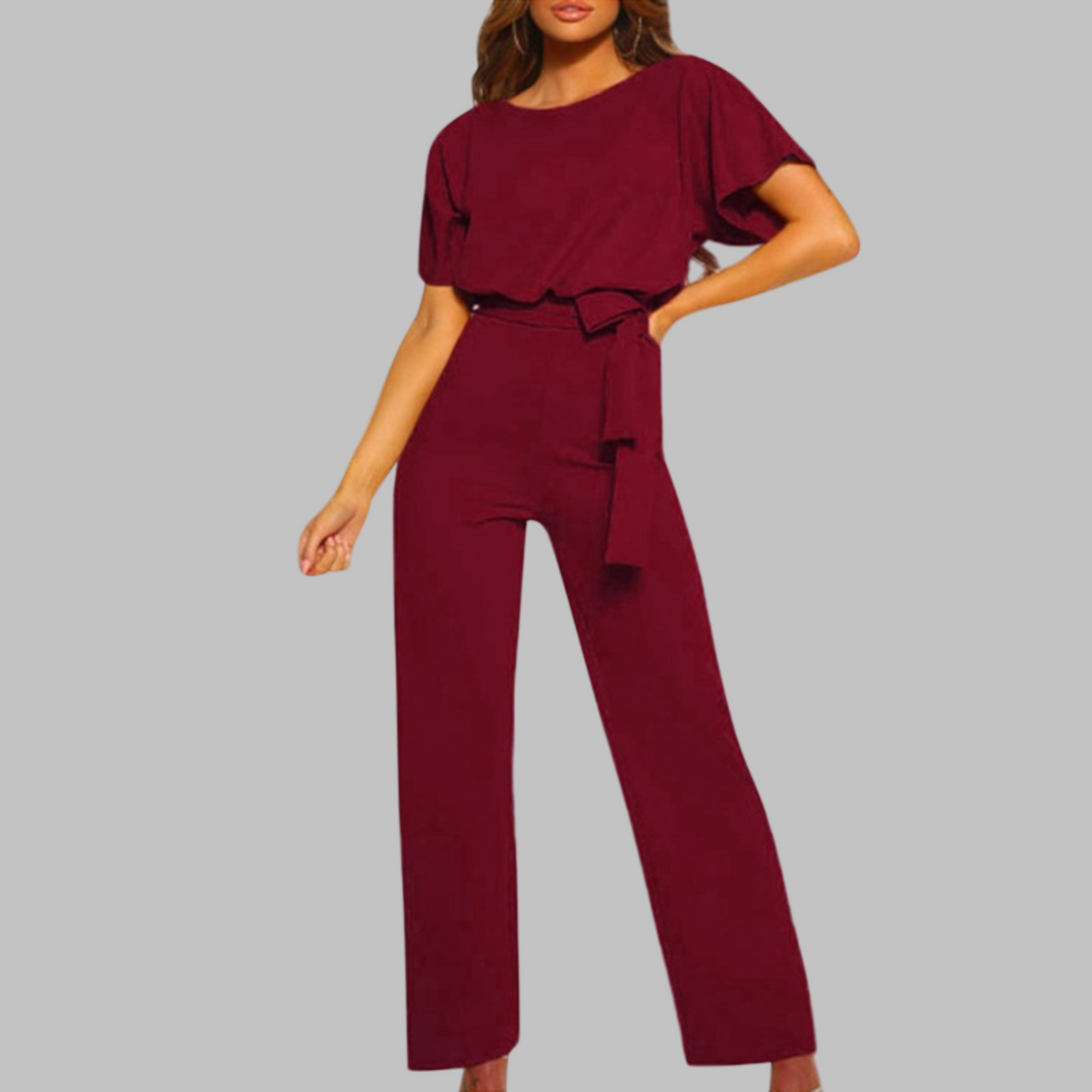 Stella | Women’s Batwing Sleeve Jumpsuit with Tie Waist