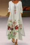 Celeste | Women's Floral Maxi Dress with Long Sleeves & Asymmetric Hem