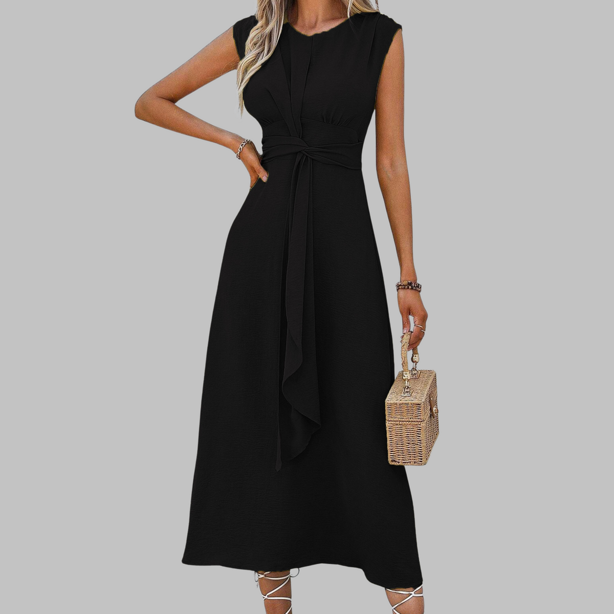 Rees | Women’s Sleeveless Maxi Dress with Round Neck