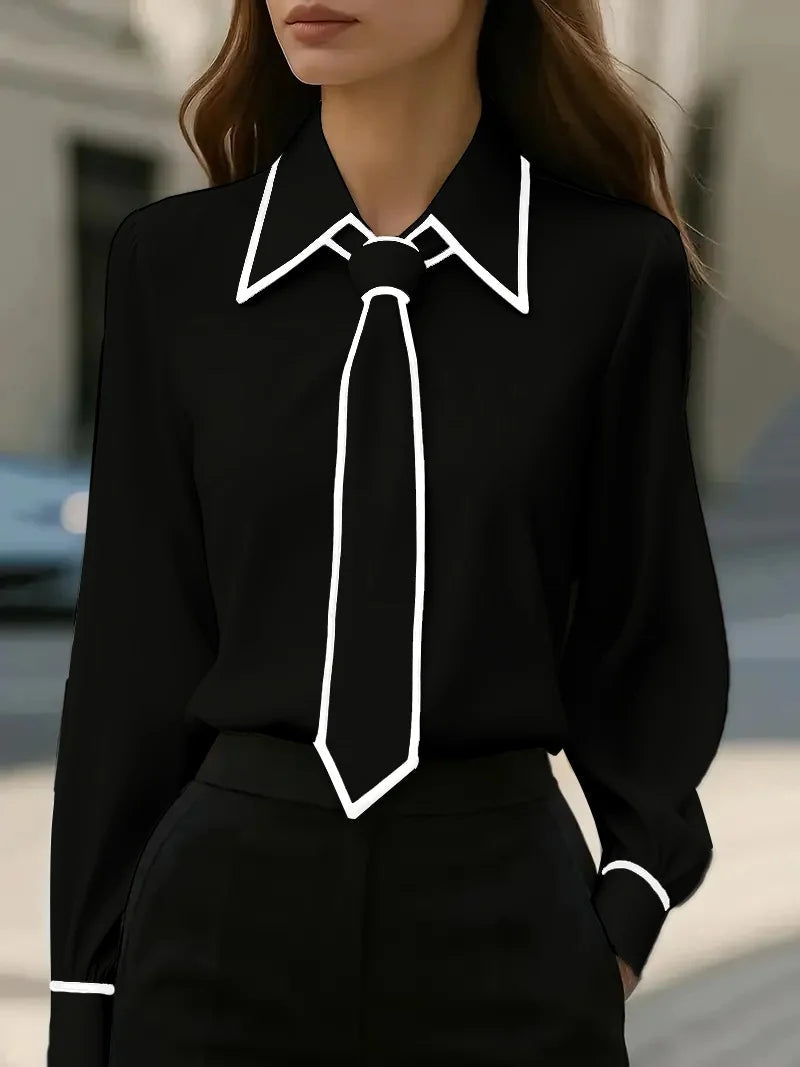 Vivienne | Women’s Long Sleeve Blouse with Tie Neck