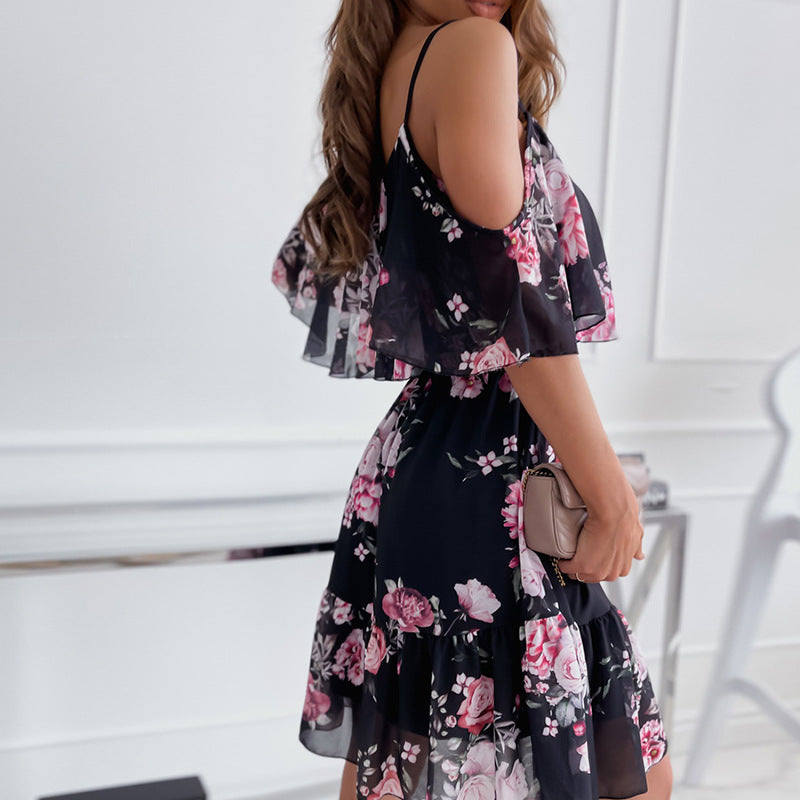 Amelia Hughes | Floral Ruffled Summer Dress For Women