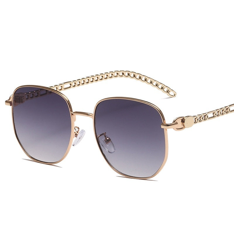 Vespera | Women’s Gold Chain Sunglasses with Detailin