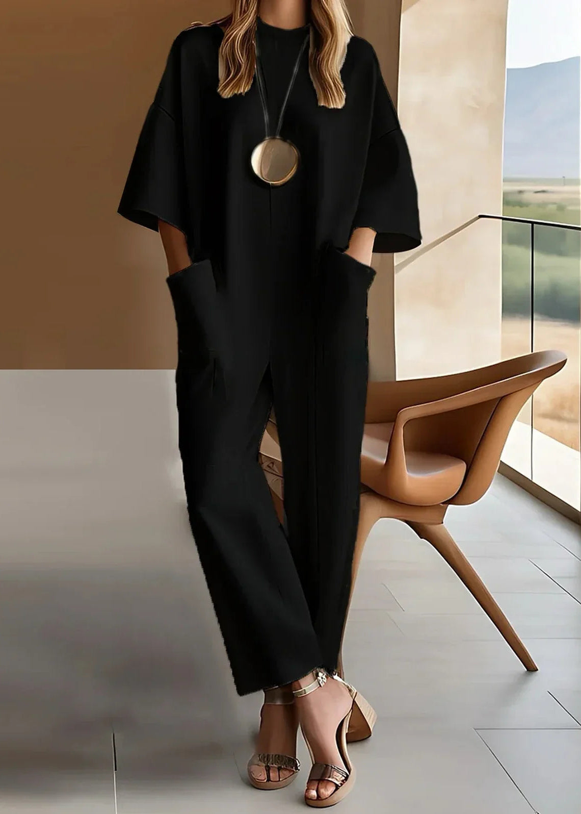 Luna | Women’s Short Sleeve Jumpsuit with Relaxed Fit