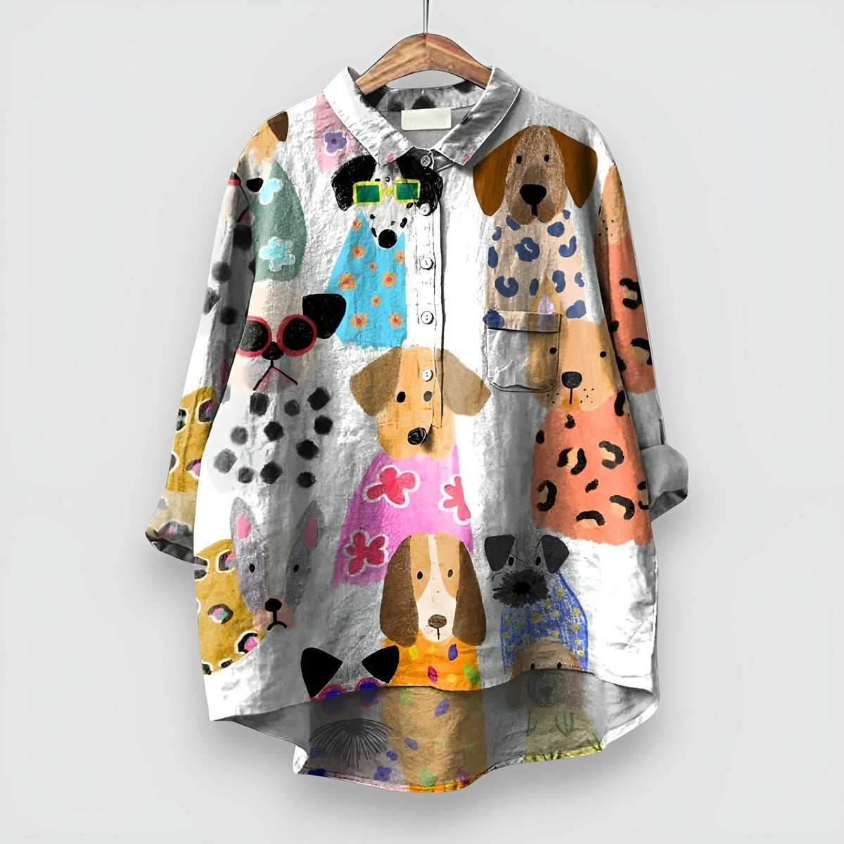 Geraldine | Women’s Shirt with Dog Print