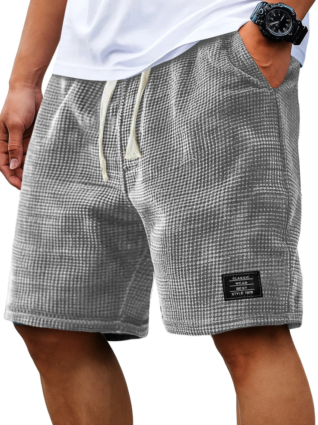 Corey Whitworth | Waffle-Knit Casual Shorts For Men