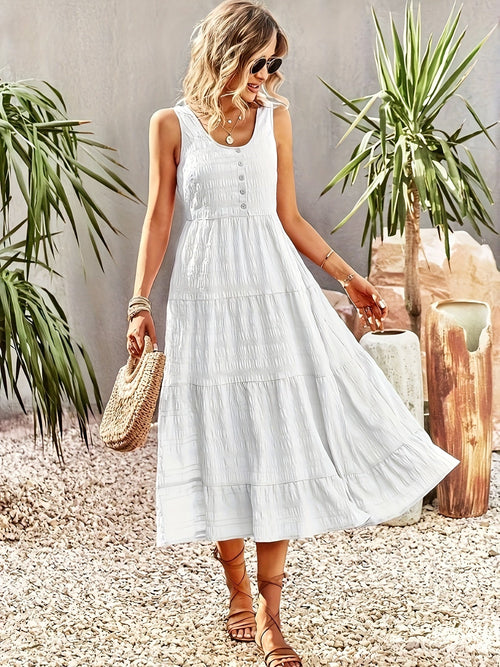 Amara | Women’s Elegant Summer Dress with Button Front