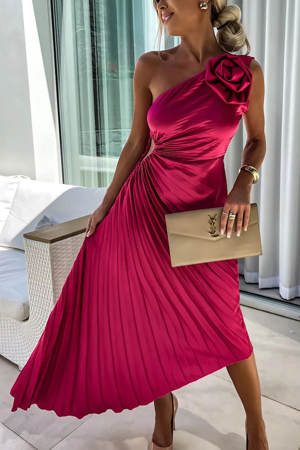 Camila | Women’s Romantic Flower Dress with Draped Silhouette