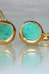 Golden Vintage Earrings with Turquoise