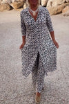 Jade | Women's 2 Piece Printed Wide Leg Trouser Set 3/4 Sleeve